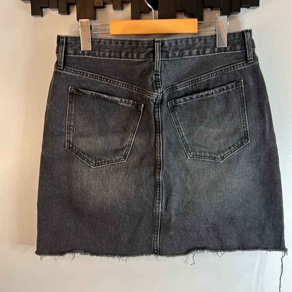 High-Waisted Button-Fly O.G.Straight Raw-Hem Jean Skirt Size 12 - Picture 5 of 10